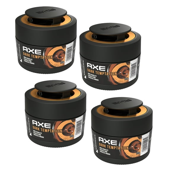 AXE Dark Temptation Car Air Freshener Gel, Odor Eliminator, 4.4 oz, Pack of 4