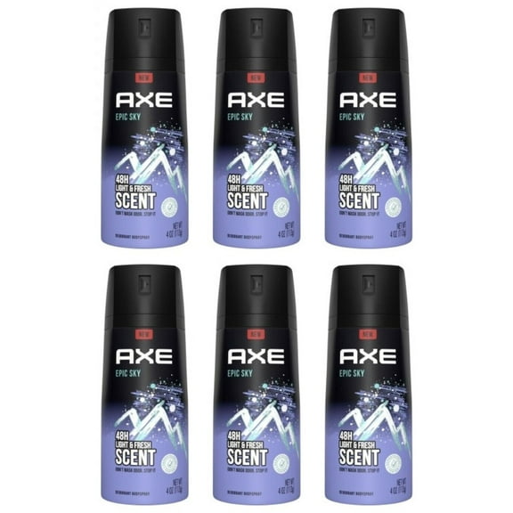 AXE Deodorant Bodyspray - EPIC SKY 48H Light & Fresh Scent - Aluminum Free Deodorant Stick for Men- 6 Pack
