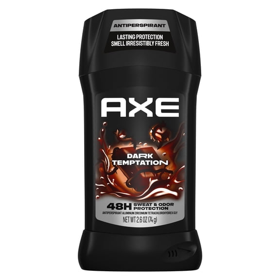 AXE Antiperspirant Stick For Men 48 Hour Sweat And Odor Protection For Long Lasting Freshness Dark Temptation Smooth Dark Chocolate Scent Men's Deodorant, 2.6 oz