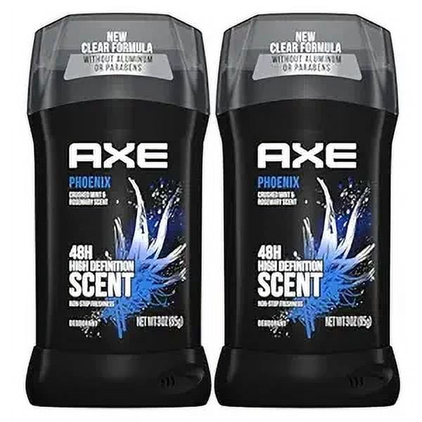 AXE Dual Action Deodorant Stick For Long Lasting Odor Protection, Phoenix Crushed Mint & Rosemary Men's Deo, Aluminum Free 3oz Twin Pack