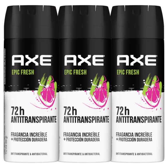 AXE Epic Fresh 72-Hour Antiperspirant Trio - Incredible Fragrance & Long-Lasting Protection, 150ml Each ,