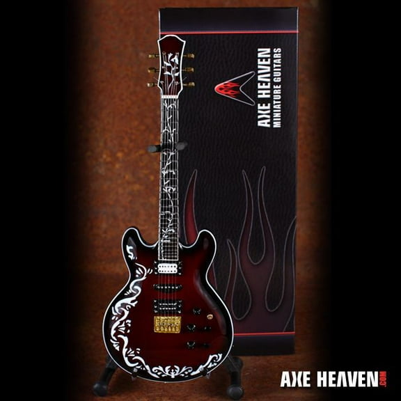 AXE HEAVEN Miniature Guitar Bob Weir Cowboy Fancy Brown with Stand, 10 Inch