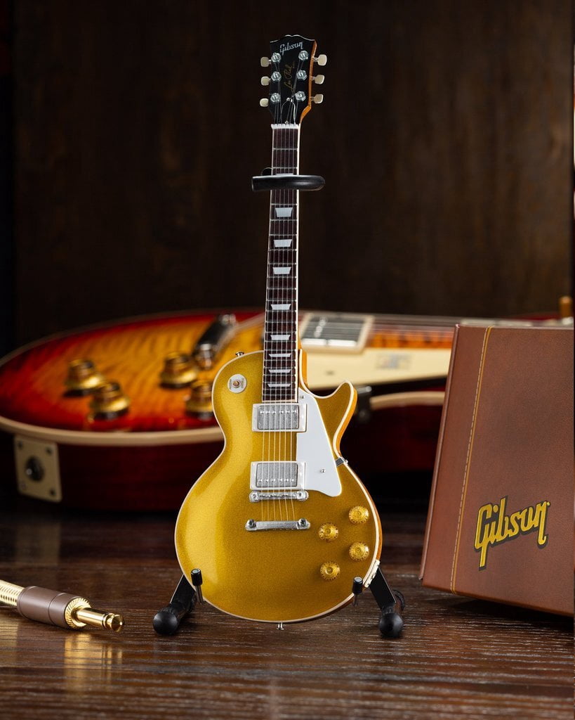 Gibson 1957 Les Paul Gold Top Mini Guitar Replica Collectible, Axe Heaven, Gifts