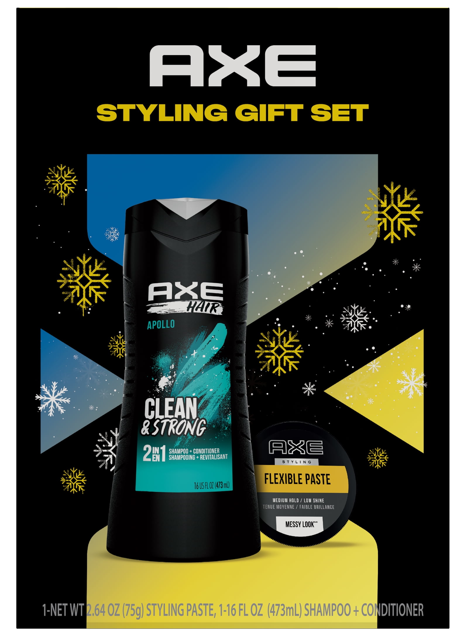 AXE Hair Styling Gift Set Apollo 2in1 Shampoo Conditioner & Flexible