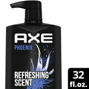 AXE Men's Liquid Body Wash & Shower Gel with Pump Phoenix Crushed Mint & Rosemary, 32 oz