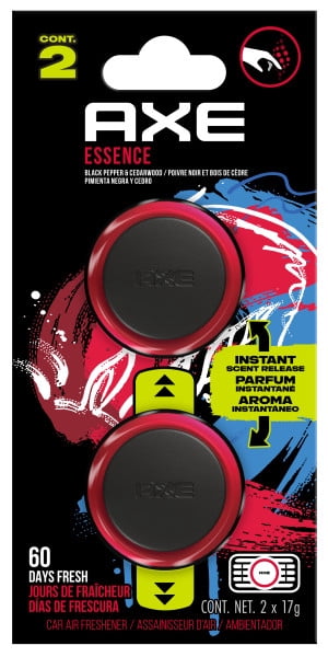 AXE Mini Vent Clip Car Air Freshener (Essence Scent, 2 Pack)