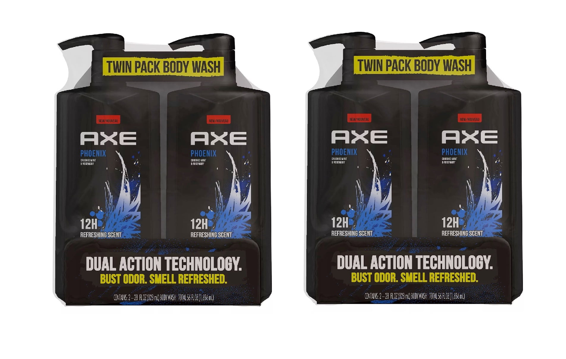 AXE Phoenix Body Wash for Men with Pump, 28 oz, 4 cout