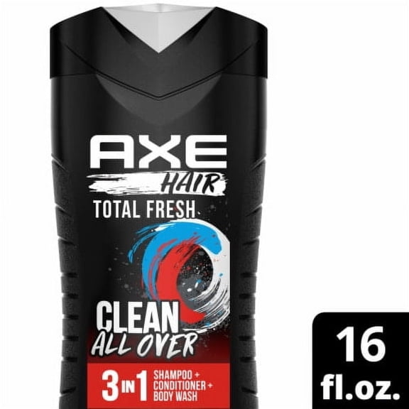 AXE 3 in 1 Body Wash, Shampoo and Conditioner, Light, Fresh Scent, Sulfate Free, 100%Recycled Bottle 16 fl oz