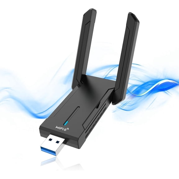 AXE5400 USB WiFi 6 Adapter for Desktop PC NF-U353, Tri-Band Network Adapter for Desktop, 6GHz/5GHz/2.4GHz Network Transceiver USB WiFi Dongle for Windows 11/10