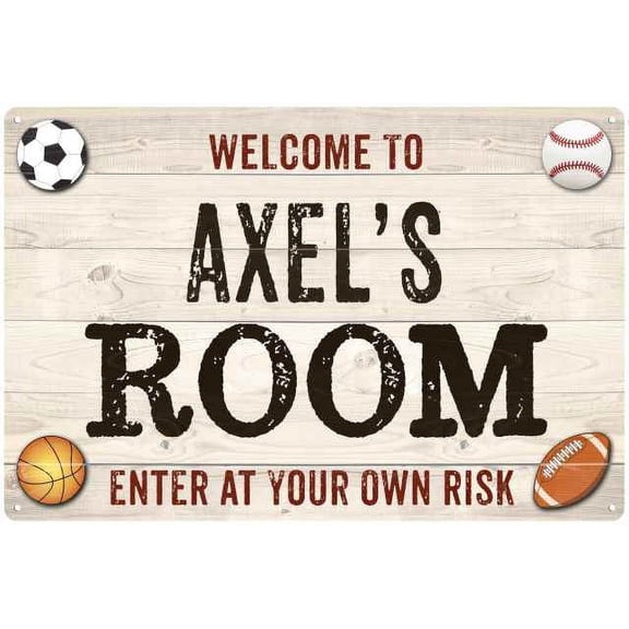 AXEL'S Room Kids Bedroom Sign Boy's Gift 8x12 Metal 108120090314