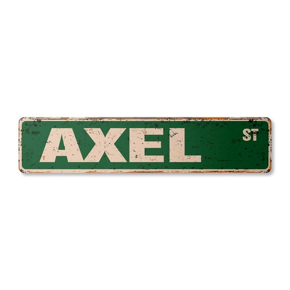 AXEL Vintage Plastic Street Sign Childrens Name Room Sign | Indoor/Outdoor | 18" Wide