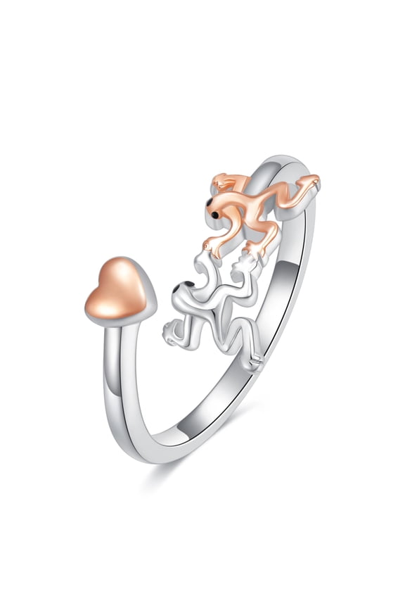 AXELUAN Frog Ring Sterling Silver Frog Jewelry Animal Gifts for Women Mother