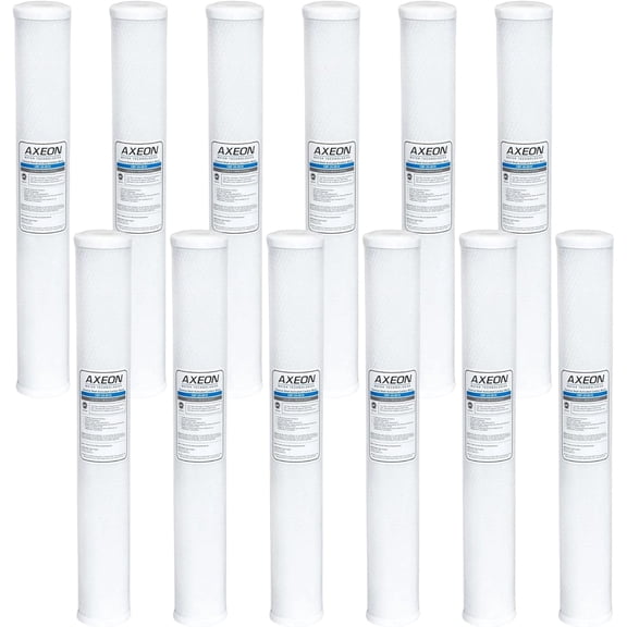 AXEON CBF-25-2005 Case of 12 Carbon Block Water Filter 2.5 x 20 Inches 5 Micron 200657