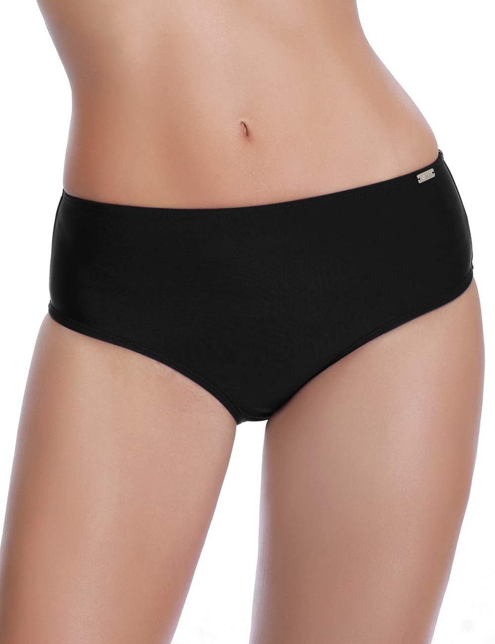 AXESEA Womens Bikini Bottoms High Waist Black Swim Bottom Swimsuit Swim
