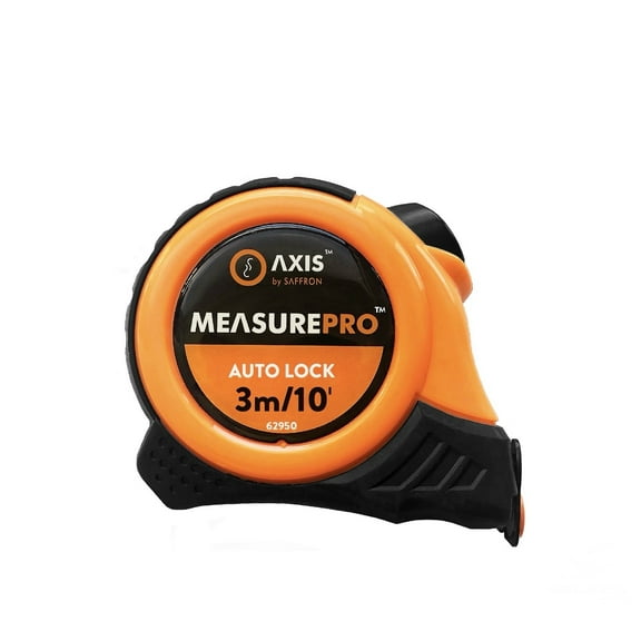 AXIS 01351 MEASUREPRO 19mm Dual-Sided Tape Measure with Magnetic Hook, 2 Stop Autolocks, 3m/10ft