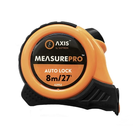 AXIS® MEASUREPRO™ 25mm Dual-Sided Tape Measure with Magnetic Hook, 2 Stop Autolocks, 8m/27ft