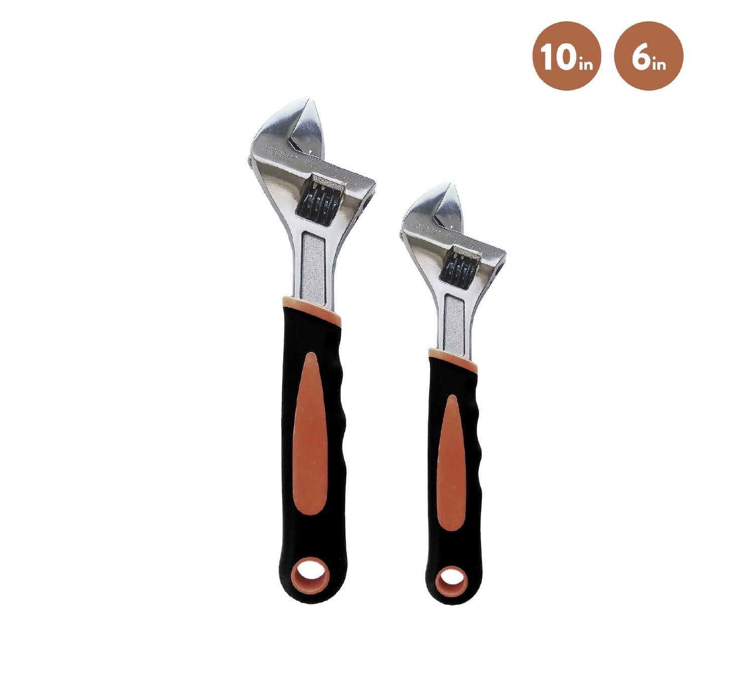 AXIS® TAU 360°™ CR-V Adjustable Wrench Set with Ultra Smooth Roller, 6 inch/10 inch-2 Pieces