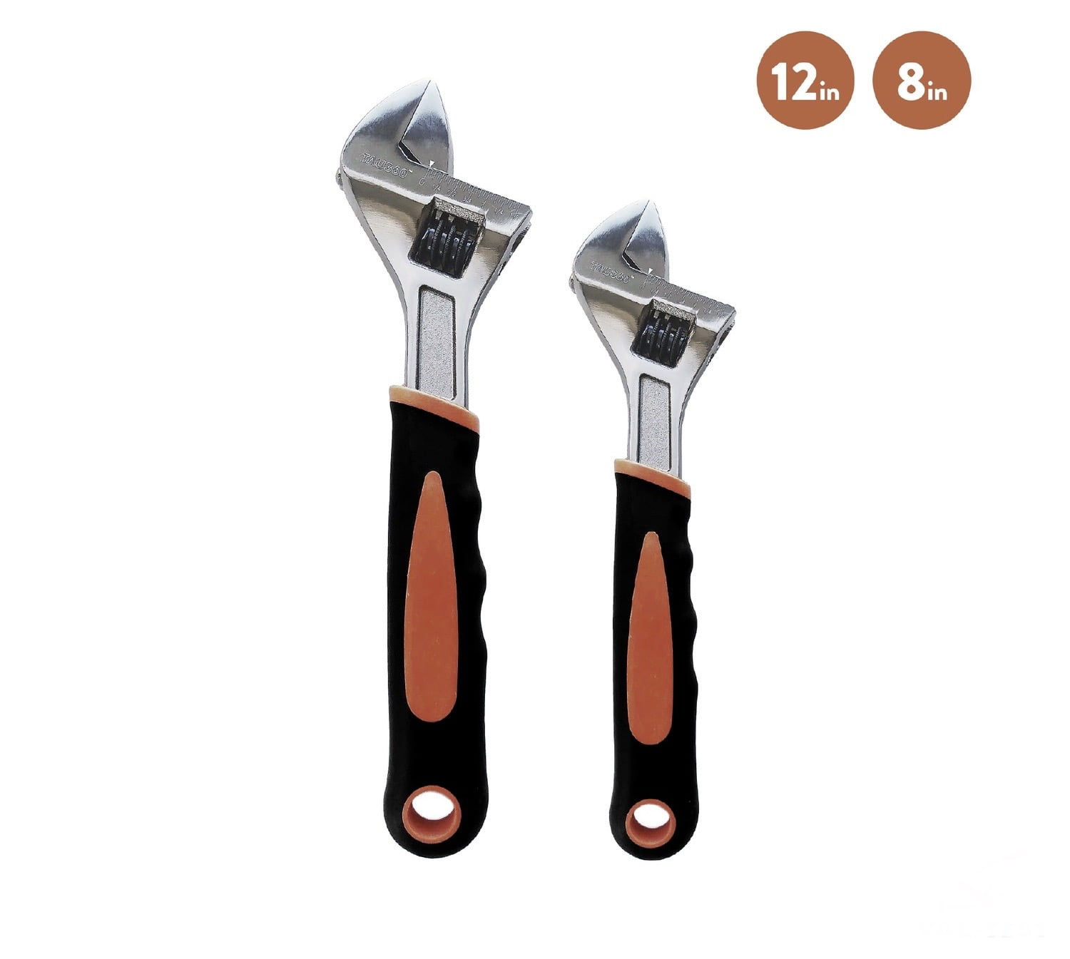 AXIS® TAU 360°™ CR-V Adjustable Wrench Set with Ultra Smooth Roller, 8 inch/12 inch-2 Pieces