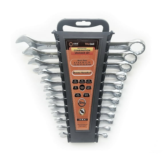 AXIS TAU360 CR-V Metric Combination Wrench Set 6-22mm-12 Pieces