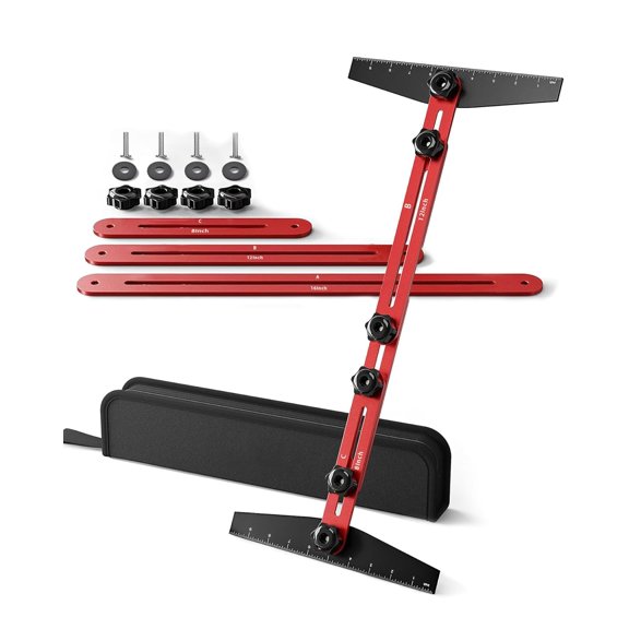 AXIUM Stair Tread Template Tool, Aluminum Alloy Stair Measuring Tool, Adjustable Length Stair Tread Tool, Stair Gauge Jig Woodworking Tool Compatible with Most Layout Projects for Home Wood Working