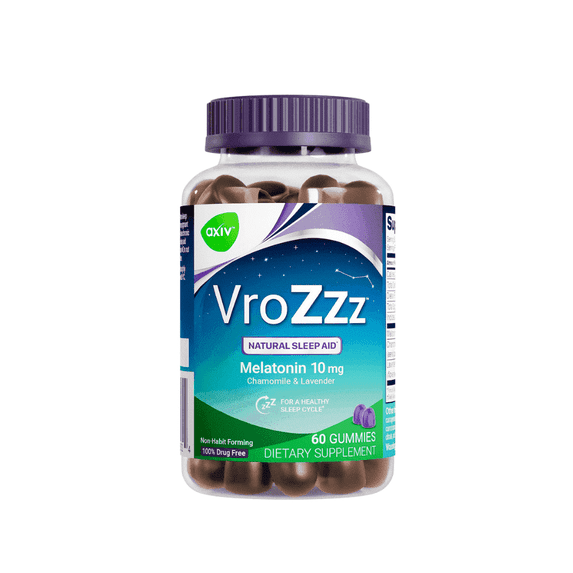 AXIV Melatonin Sleep Aid Gummies with Chamomile, Lavender & Valerian, 60 Count