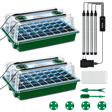 AXKIIN Seed Starter Tray with Grow Light, 2 Packs 80 Cells Plastic Seed Starting Trays,Adjustable Light