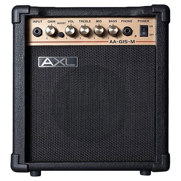 AXL Model AA-G15-M Guitar Amplifier, 15 Watts with 6.5" Speaker with Overdrive