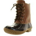 thumbnail image 1 of AXNY DYLAN Women's Lace Up Two Tone Combat Style Calf Rain Duck Boots, 1 of 4