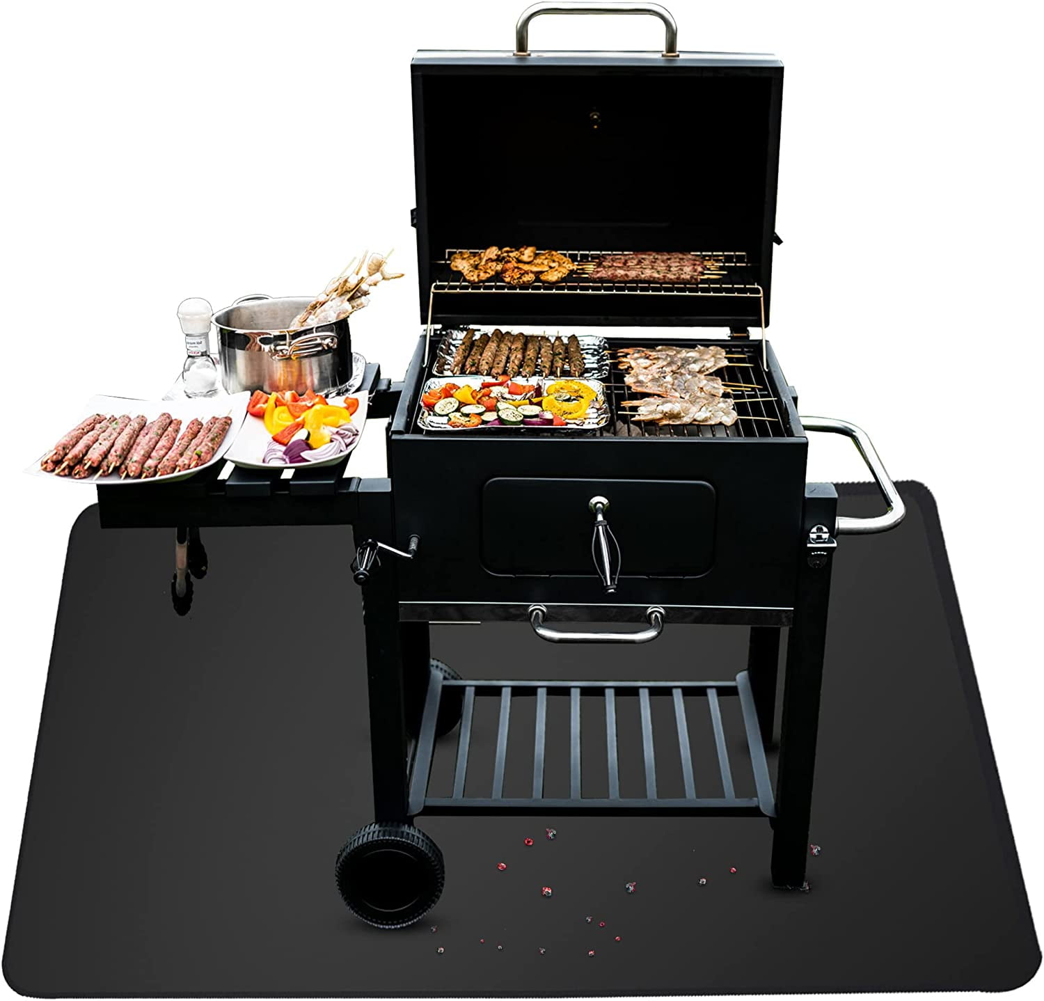 AXOMRFC Fireproof Grill Mat, 60*48inch, for Outdoor BBQ, Deck Protector