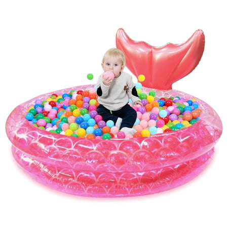 AXOMRFC Mermaid Inflatable Pool, Above the Ground Pool, Mermaid Swimming Pool for Kids, Toddlers, Babies, Round, Pink