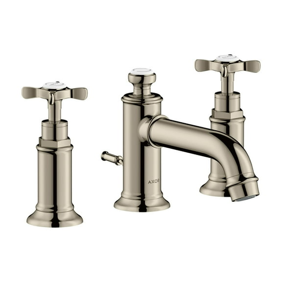 AXOR Montreux Classic Timeless Hand Polished 2-Handle 3 5-inch Tall Bathroom Sink Faucet in Polished Nickel, 16536831