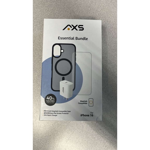 AXS 3 Pack Bundle Proshield Magnetic Case + Armorglass Pro Screen + 30w Charger - iPhone 16 - Smoke