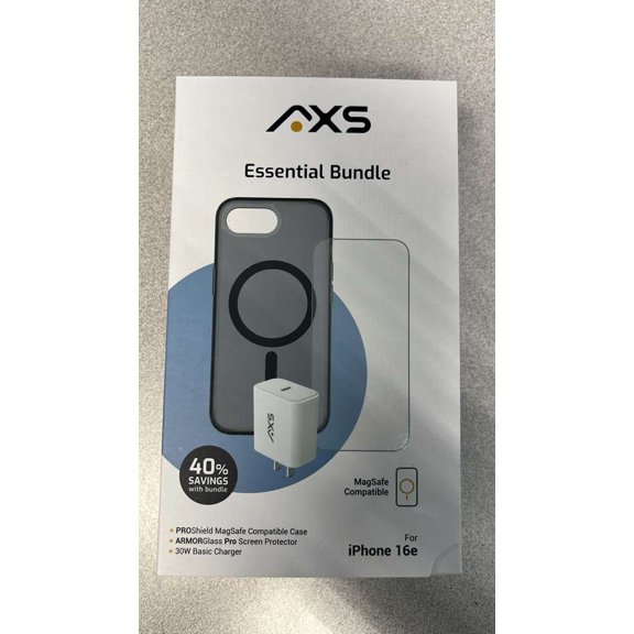 AXS 3 Pack Bundle Proshield Magnetic Case + Armorglass Pro Screen + 30w Charger - iPhone 17e/16e