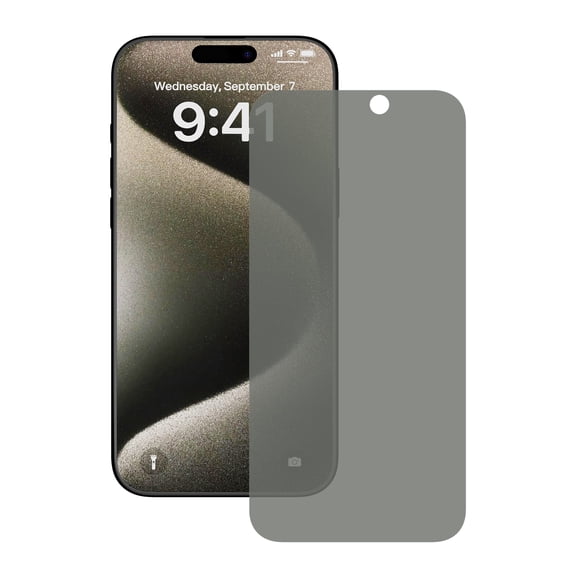 AXS ARMORGlass Privacy Screen Protector Compatible with Apple iPhone 15,iPhone 15 Pro,iPhone 16 - Clear