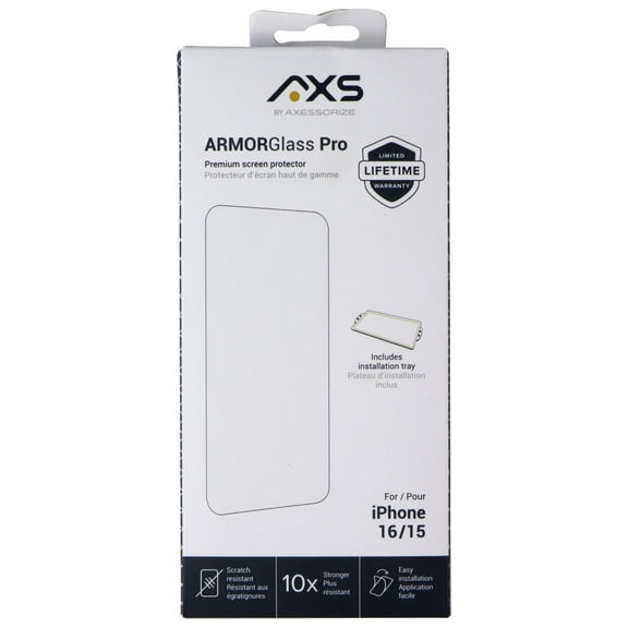 AXS ARMORGlass Pro Basic Screen Protector Compatible with Apple iPhone 15,iPhone 16 - Clear