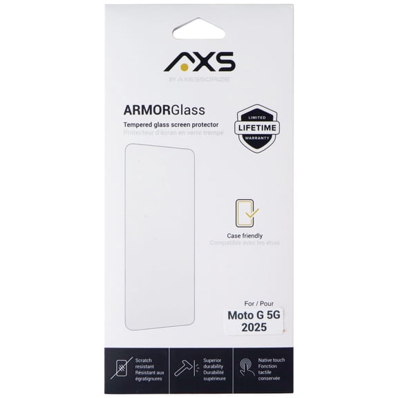 AXS ArmorGlass Tempered Glass Screen Protector for Motorola Moto G 5G 2025