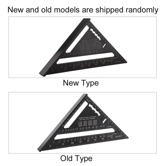 AXTQH 7-Inch Aluminum Alloy Rafter Square Angle Protractor Layout Guide, Black