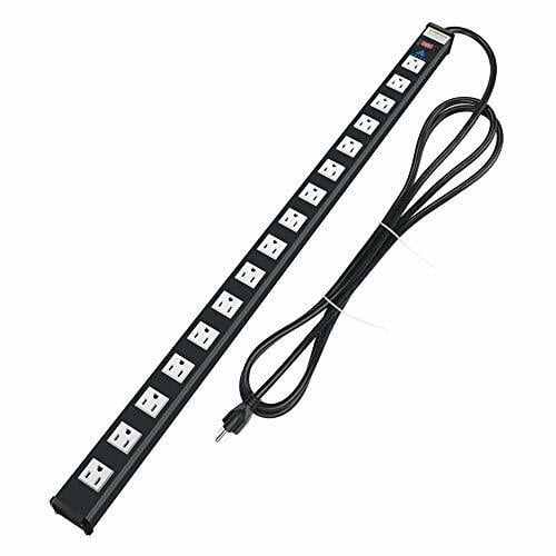 AXTRA 16-Outlets Surge Protector Metal Power Strip, 9 ft Cord, 450 Joules, 15-am