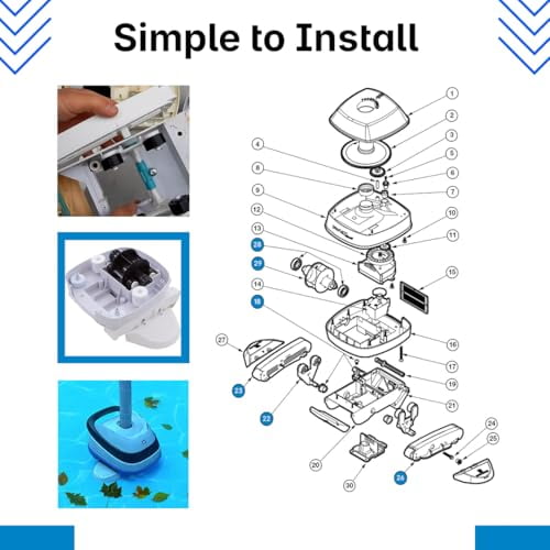 AXV621417WHP A-Frame & Pod Combo Replacement Kit for Hayward Pool Vacuum - Perfect Tune-Up Pool Accessories for Navigator, Pool Vac XL, and Navigator Pro Pool Cleaners