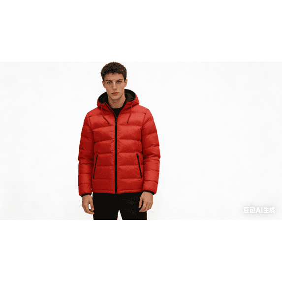 AXXD Winter Coats For Men,Men's Fashion Casual Autumn And Winter Color Contrast Thick Hooded Cotton Jacket