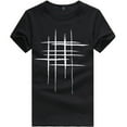 thumbnail image 1 of AXXD 3/4 Sleeve Shirts For Men,Training Short Sleeve Round-Neck Summer Personalized Plaid Hoodless Tops Fors(Clearance), 1 of 3