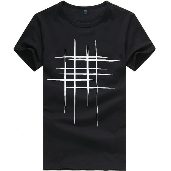AXXD 3/4 Sleeve Shirts For Men,Training Short Sleeve Round-Neck Summer Personalized Plaid Hoodless Tops Fors(Clearance)