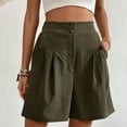 thumbnail image 1 of AXXD Athletic Shorts Women Summer High Waisted New Pants Solid Color Large Size Loose Wide Leg Shorts Mother's Day, 1 of 4