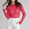 thumbnail image 1 of AXXD Basic Dressy Blouses for Women Summer 2024 Trendy Long-sleeved Top Inside With Outside Wear Temperament Solid Color Base Shirt Sexy Spice Girl T-shirt, 1 of 7