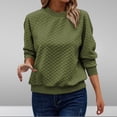 thumbnail image 1 of AXXD Basic Ladies Sweatshirts Summer 2024 Loose Trendy Button Round-Neck Long Sleeve Casual T-shirt Top Solid Blouse, 1 of 8