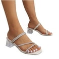 thumbnail image 1 of AXXD Beige Sandals Women Dressy Summer Comfort Trendy Rhinestone High Heel Chunky Mothers Day, 1 of 6