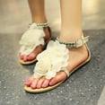 thumbnail image 1 of AXXD Beige Sandals for Women 9.5 New Spring Summer Low Heel Round Toe Sandals Casual Sandals, 1 of 4