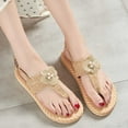 thumbnail image 1 of AXXD Beige Sandals for Women Summer Flat Sandals Rope Open Toe Shoes Woven Sandals, 1 of 1