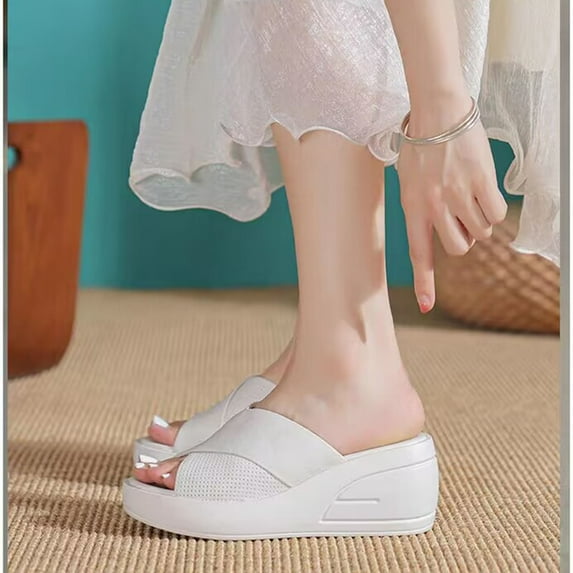AXXD Beige Sandals for Women Summer Ladies Thick Soled Sandals Casual Shoes Outdoor
