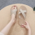 thumbnail image 1 of AXXD Beige Sandals for Women Summer New Strap Slipper Flat Beach Shoes Southeast Asian Style Sandals, 1 of 9